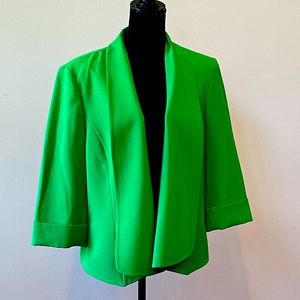 Black Label by Evan Picone Green Suit Jacket/Blazer Size 16